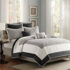 Madison Park Danville 7-pc. Quilted Coverlet Set Black