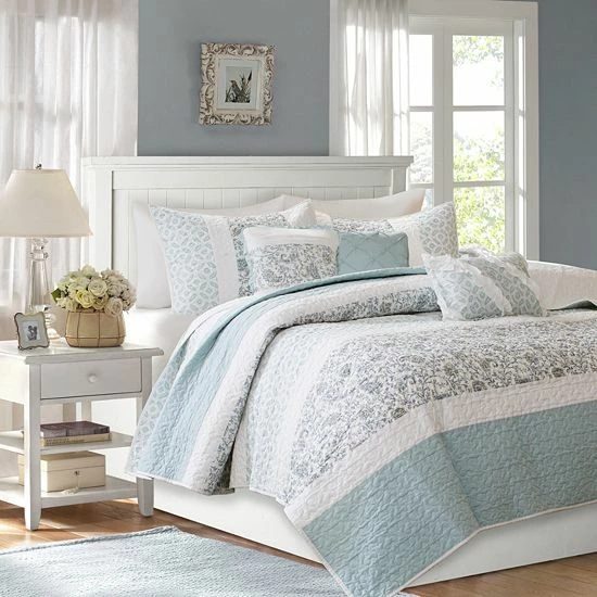 Madison Park 6-Piece Vanessa Quilted Coverlet Set Blue - Image 10