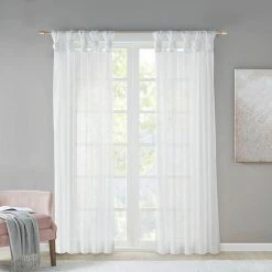 Madison Park 2-pack Elowen Twisted Tab Voile Sheer Window Curtains White