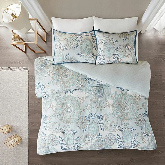 Madison Park Loleta 3-piece Reversible Duvet Cover Set Blue - Image 3