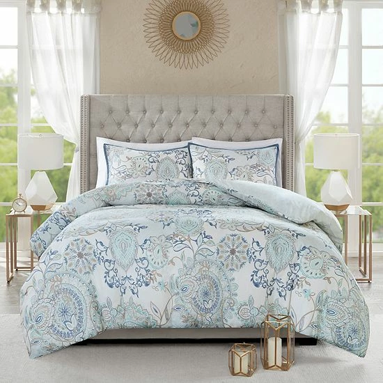 Madison Park Loleta 3-piece Reversible Duvet Cover Set Blue - Image 5