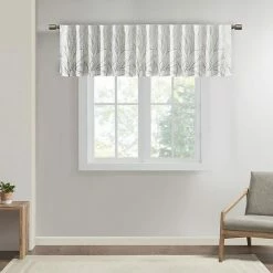 Madison Park Eliza Faux Silk Embroidered Window Valance Tan