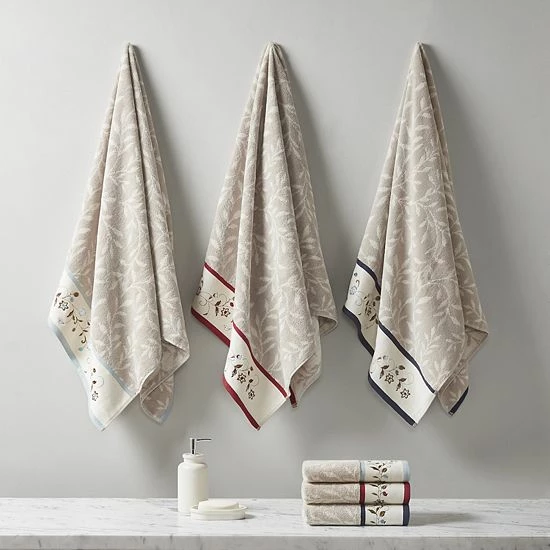 Madison Park Belle 6-piece Embroidered Cotton Jacquard Bath Towel Set - Image 5