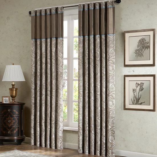 Madison Park 2-pack Whitman Jacquard Light Filtering Window Curtains Burgundy