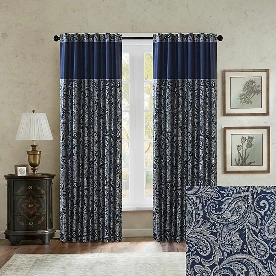 Madison Park 2-pack Whitman Jacquard Light Filtering Window Curtains Burgundy - Image 4