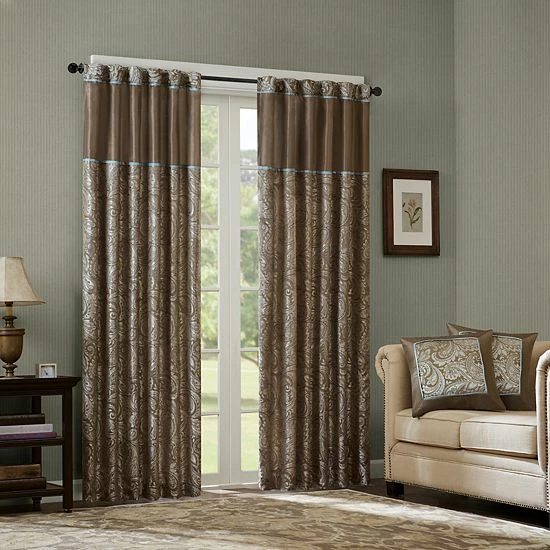 Madison Park 2-pack Whitman Jacquard Light Filtering Window Curtains Burgundy - Image 7