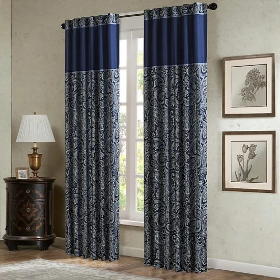 Madison Park 2-pack Whitman Jacquard Light Filtering Window Curtains Burgundy - Image 10