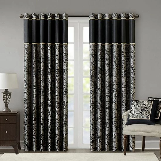 Madison Park 2-pack Whitman Jacquard Light Filtering Window Curtains Burgundy - Image 11