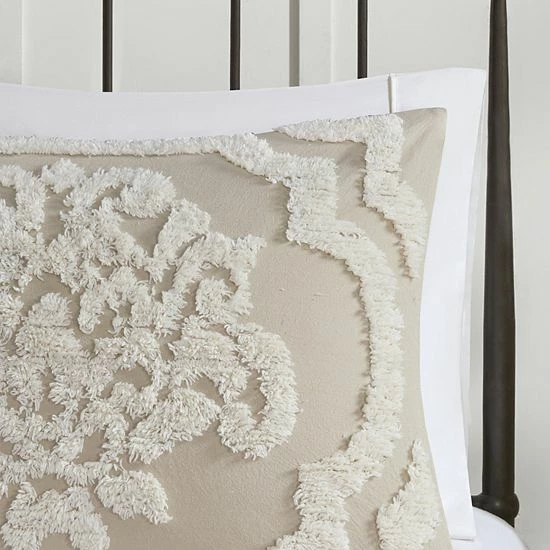 Madison Park Aeriela Cotton Chenille Comforter Set Taupe - Image 4