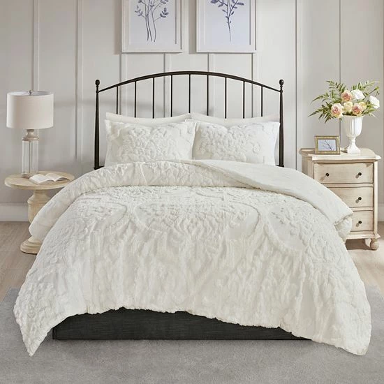 Madison Park Aeriela Cotton Chenille Comforter Set Taupe - Image 9