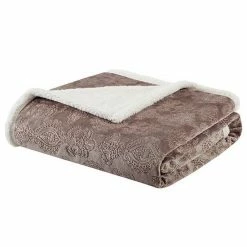 Madison Park Elma Oversized Textured Plush Throw Gray