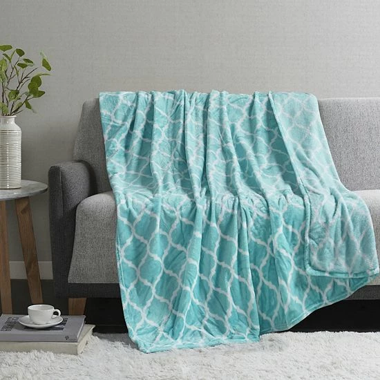 Madison Park Ogee Oversized Throw Aqua - Image 2