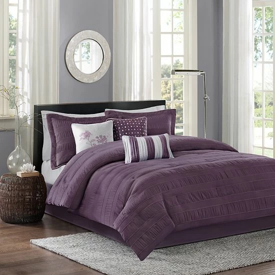 Madison Park 7-pc. Sheridan Comforter Set Purple - Image 6