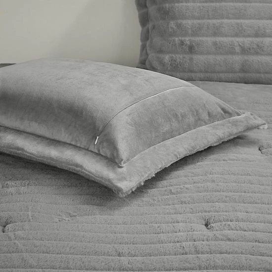 Madison Park Eve Faux Fur Down-Alternative Comforter Set With Shams Ivory - Image 7