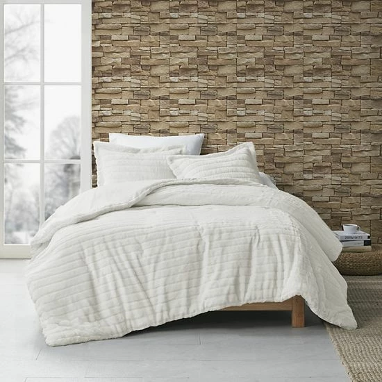 Madison Park Eve Faux Fur Down-Alternative Comforter Set With Shams Ivory - Image 9