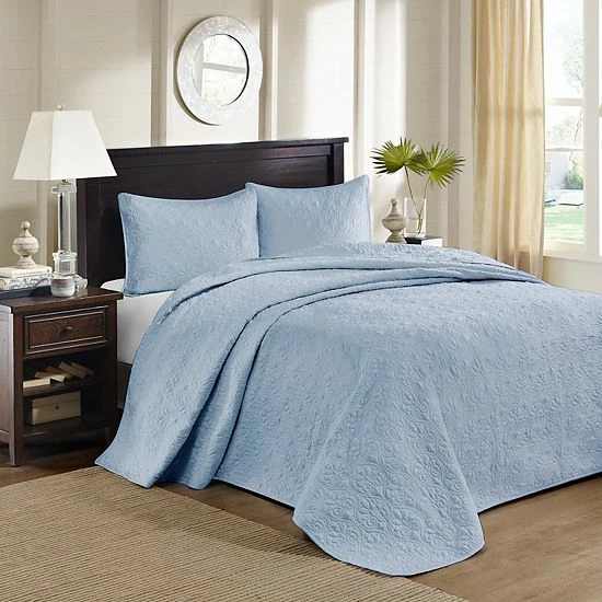 Madison Park Mansfield 3-Piece Bedspread Set Blue - Image 15