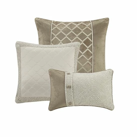 Madison Park Wagner 7-Piece Velvet Pieced Comforter Set With Shams - Image 9