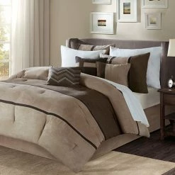 Madison Park Hanover 7-pc. Faux Suede Comforter Set Brown