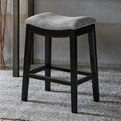 Madison Park Nomad 27" Saddle Counter Stool Mushroom