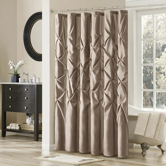 Madison Park Vivian Tufted Shower Curtain Black - Image 5