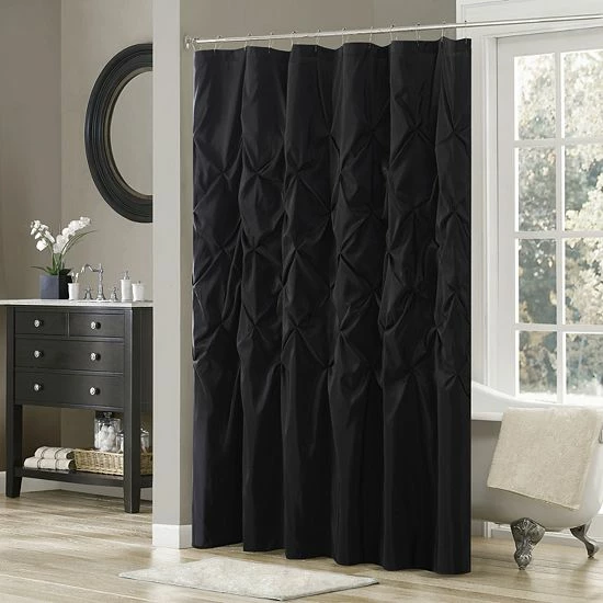Madison Park Vivian Tufted Shower Curtain Black - Image 7