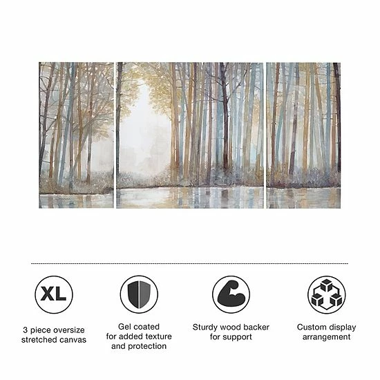 Madison Park Forest Reflections Oversized Canvas Wall Art 3-piece Set - Image 5
