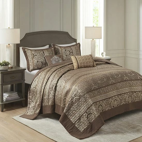 Madison Park Venetian 5-piece Jacquard Bedspread Set - Image 9
