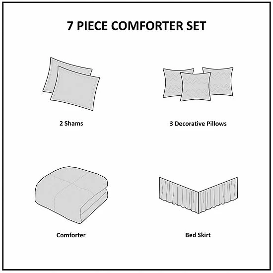 Madison Park Westbrook 7-Piece Faux Suede Comforter Set Tan - Image 6