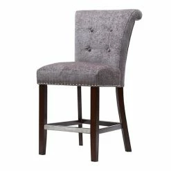 Madison Park Weldon Button Tufted Counter Stool Blue