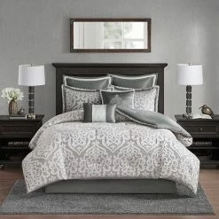 Madison Park Dillon 8-Piece Jacquard Comforter Set Tan