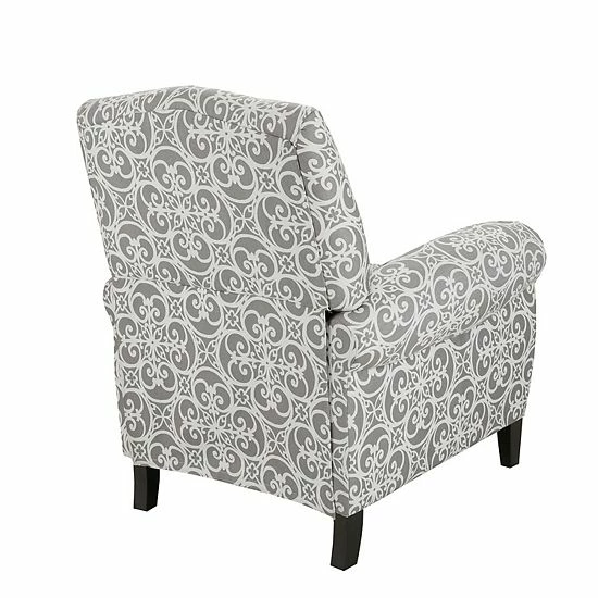 Madison Park Oscar Push Back Recliner Chair Navy Multi - Image 4