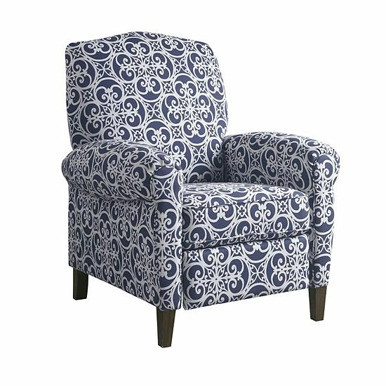 Madison Park Oscar Push Back Recliner Chair Navy Multi - Image 8