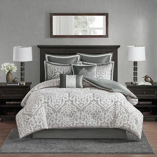 Madison Park Dillon 8-Piece Jacquard Comforter Set Tan - Image 10