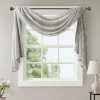 Madison Park Iris Diamond Sheer Embroidered Scarf Window Valance White