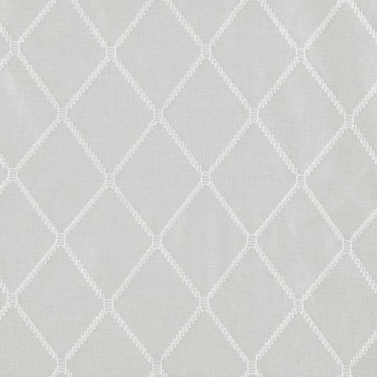 Madison Park Iris Diamond Sheer Embroidered Scarf Window Valance White - Image 8