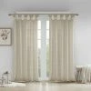 Madison Park Embellished Floral Sheer Window Curtain Linen