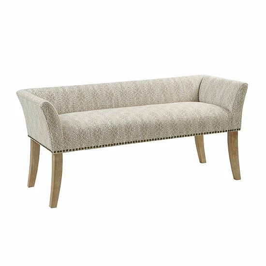 Madison Park Antonio Accent Bench Taupe Patterned - Image 11
