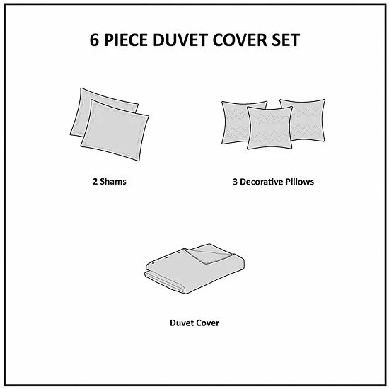 Madison Park Moraga 2-in-1 6-piece Duvet Cover Set - Image 6