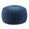 Madison Park Taylor Round Pouf Ottoman Gray