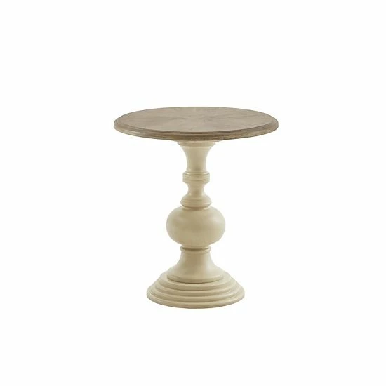 Madison Park Hemlock Pedestal End Table Natural White