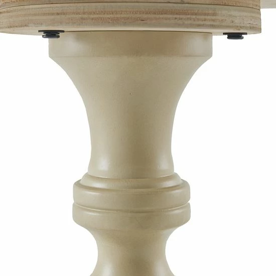 Madison Park Hemlock Pedestal End Table Natural White - Image 4