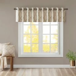 Madison Park Westmont Fretwork Print Window Valance Yellow
