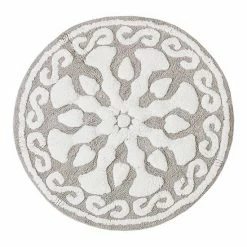 Madison Park Marrakesh Medallion Cotton Tufted Round Bath Rug Blush