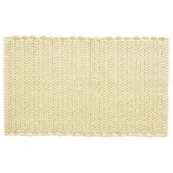 Madison Park Copula Yarn Dyed Cotton Chenille Chain Stitch Bath Rug Yellow