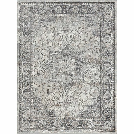 Madison Park Molly Global Medallion Woven Area Rug Gray