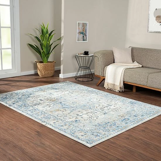 Madison Park Molly Global Medallion Woven Area Rug Gray - Image 2