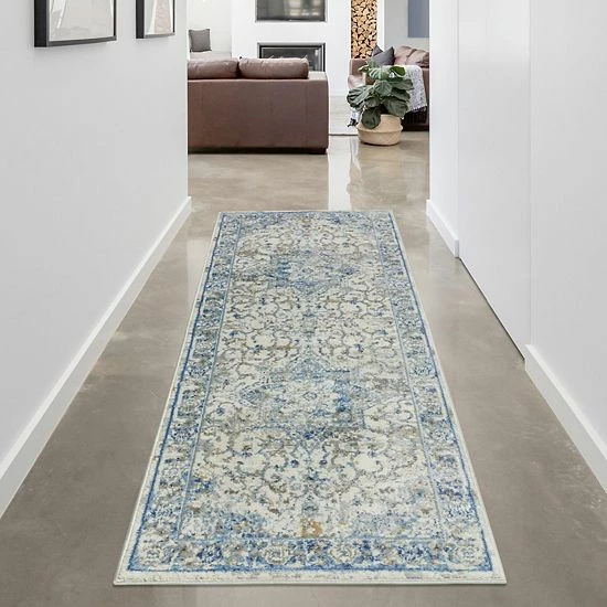 Madison Park Molly Global Medallion Woven Area Rug Gray - Image 3