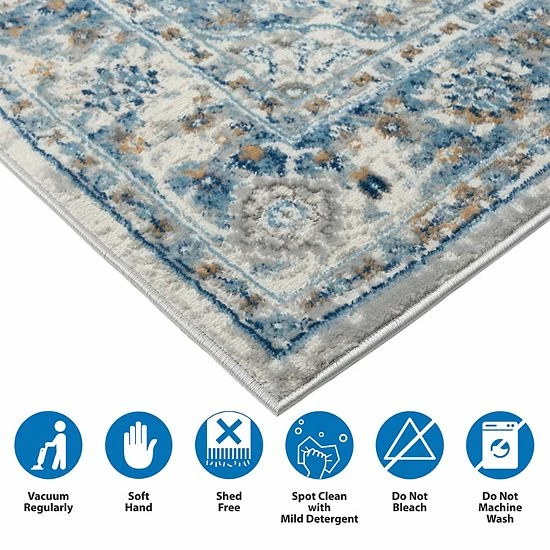 Madison Park Molly Global Medallion Woven Area Rug Gray - Image 8