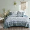 Madison Park Gaia Reversible Antimicrobial Cotton Coverlet Set With Shams Teal