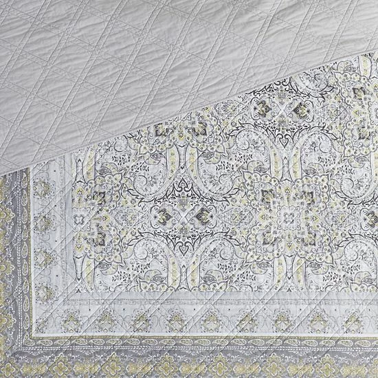 Madison Park Gaia Reversible Antimicrobial Cotton Coverlet Set With Shams Teal - Image 2